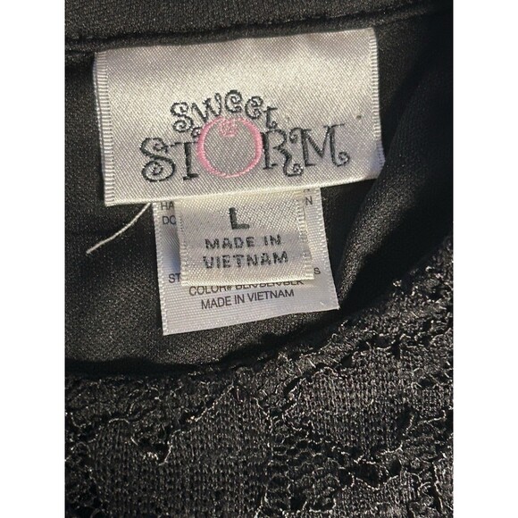 Sweet Storm Black Maxi Romper Evening Cocktail Holiday Sz Lg Whimsigoth - Picture 4 of 5